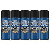 5X Hammerite Smooth Black Spray Paint 400ml Spray Paint